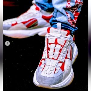 Customized White & Red Amiri Sneakers